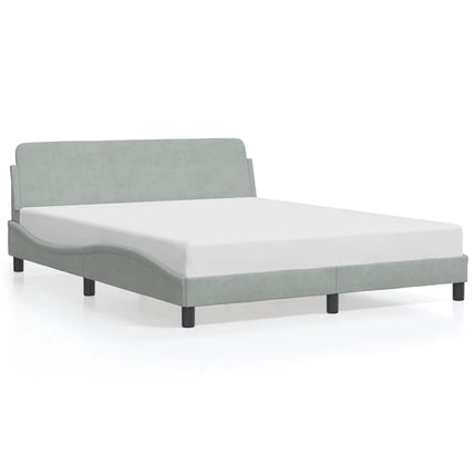 sengeramme Dover 152x203 cm velour lysegrå