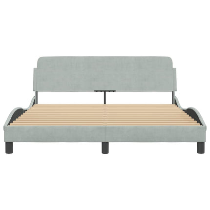 sengeramme Dover 152x203 cm velour lysegrå