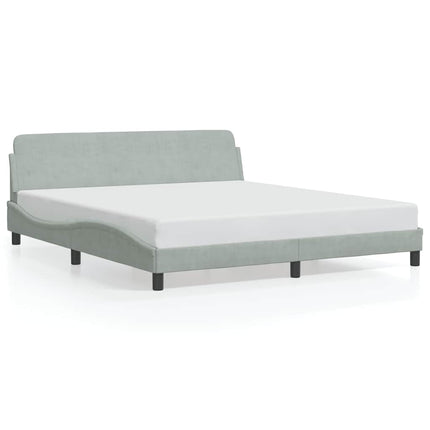 sengeramme Dover 183x213 cm velour lysegrå