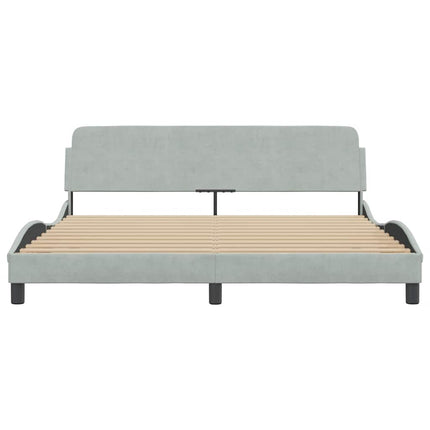 sengeramme Dover 183x213 cm velour lysegrå