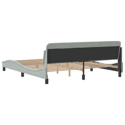 sengeramme Dover 183x213 cm velour lysegrå