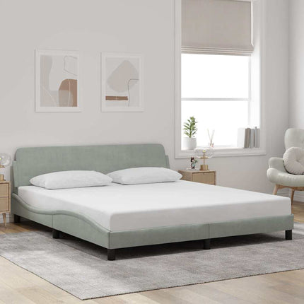 sengeramme Dover 183x213 cm velour lysegrå