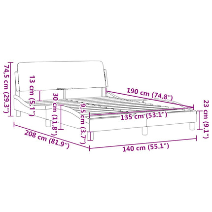 sengestel Dover sort 135x190 cm stof