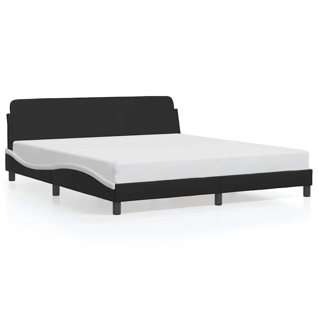 sengestel Dover sort og hvid 180x200 cm kunstlæder