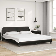 sengestel Dover sort og hvid 180x200 cm kunstlæder