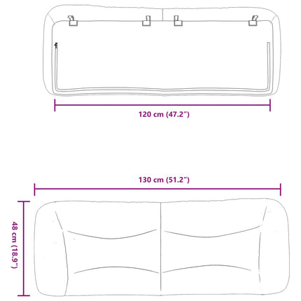 gavlpude Hvar 120 cm kunstlæder sort