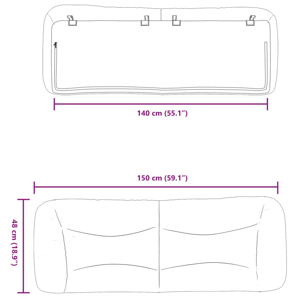 gavlpude Hvar 140 cm stof gråbrun