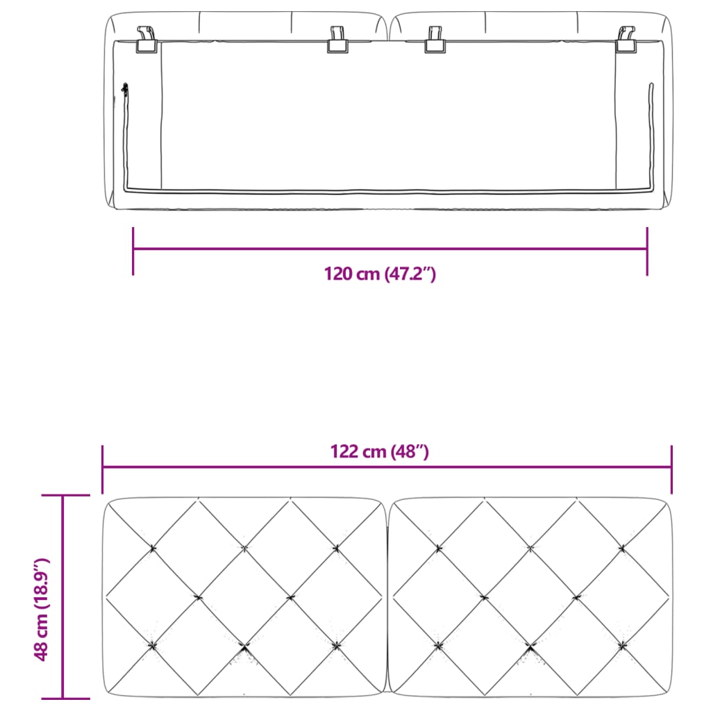 gavlpude 120 cm velour mørkegrå