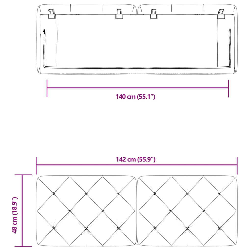 gavlpude 140 cm velour sort