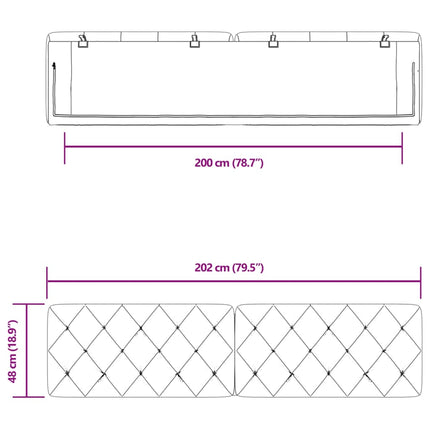 gavlpude 200 cm velour mørkegrå