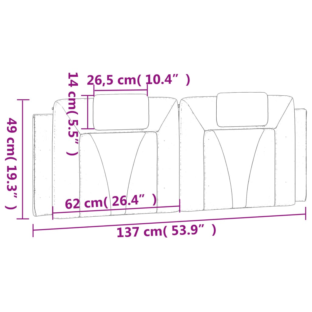 gavlpude Viana 137 cm kunstlæder sort