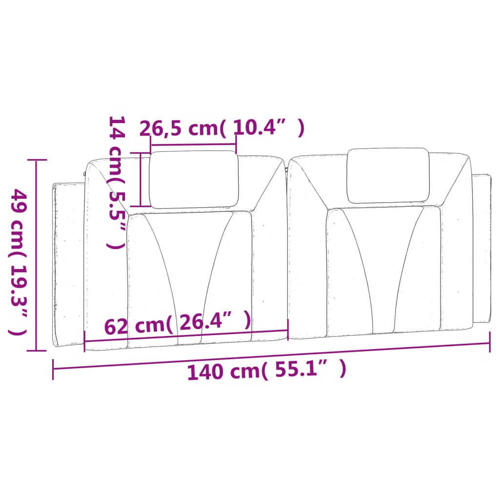 gavlpude Viana 140 cm kunstlæder sort