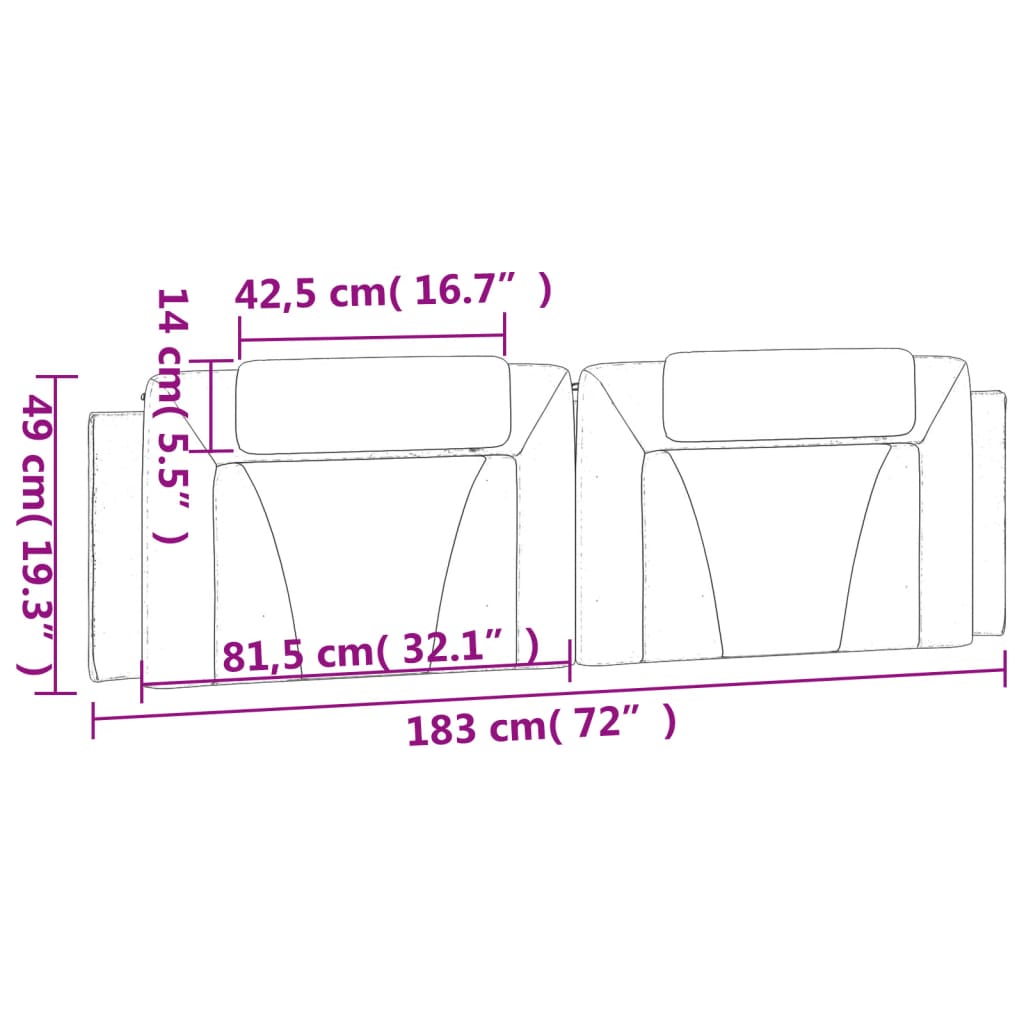gavlpude Viana 183 cm kunstlæder sort