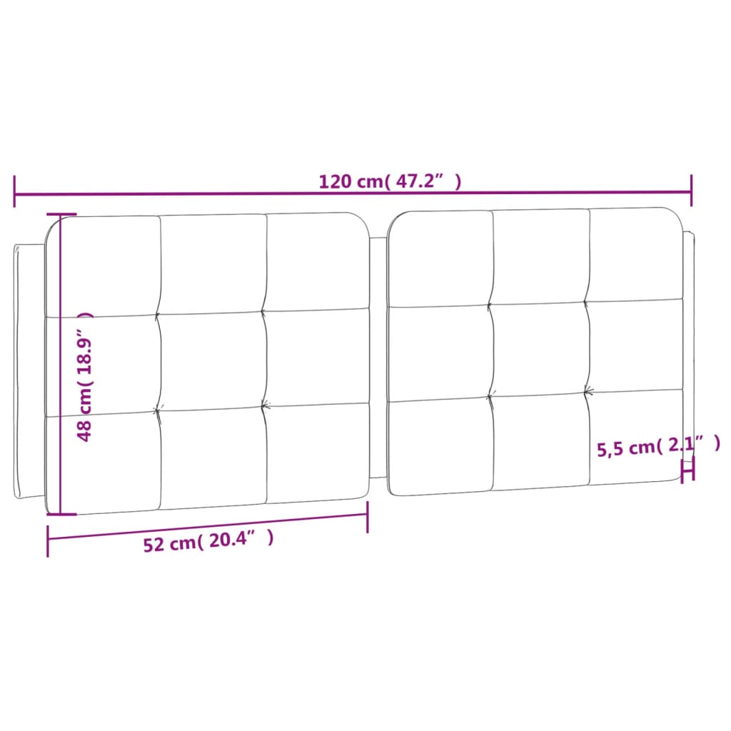 gavlpude Zadar 120 cm kunstlæder cappuccinofarvet