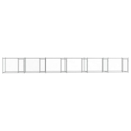 hundegård med låger 12x2x1,5 m galvaniseret stål grå
