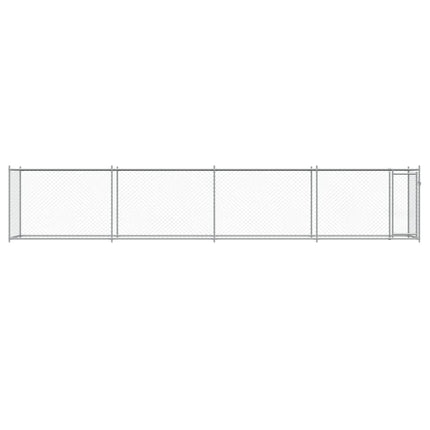 hundegård med låge 8x2x1,5 m galvaniseret stål grå