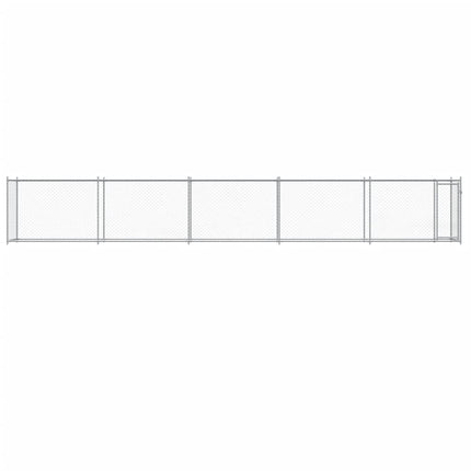 hundegård med låge 10x2x1,5 m galvaniseret stål grå