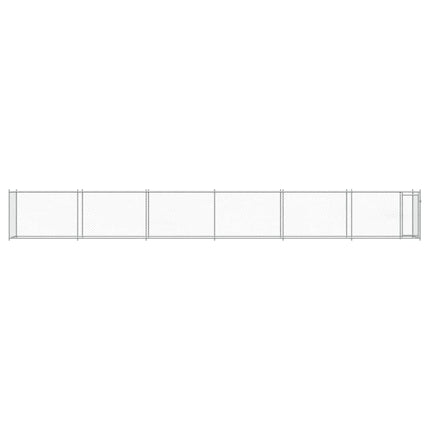 hundegård med låge 12x2x1,5 m galvaniseret stål grå