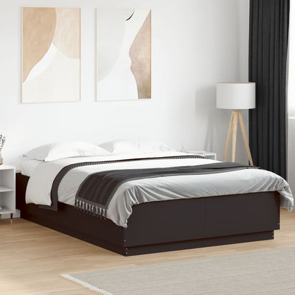 sengeramme med LED uden madras 150x200 cm sort