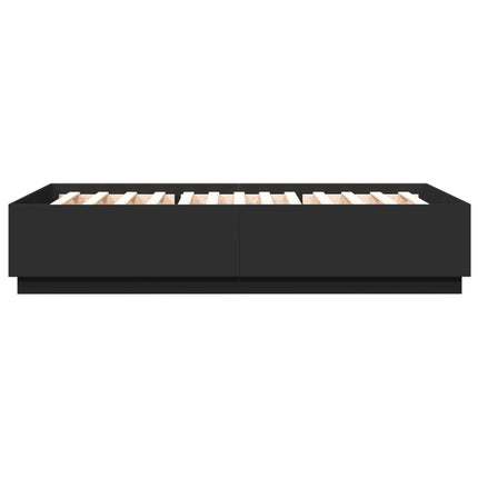sengeramme med LED uden madras 150x200 cm sort