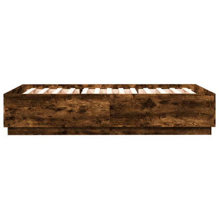 sengestel 150x200 cm konstrueret træ røget eg