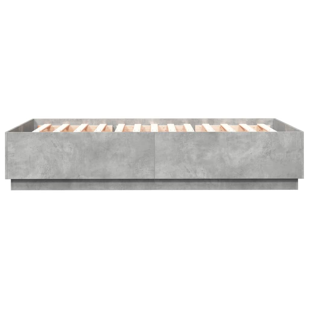 sengestel 120x200 cm konstrueret træ betongrå