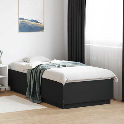 sengeramme 100x200 cm konstrueret træ sort