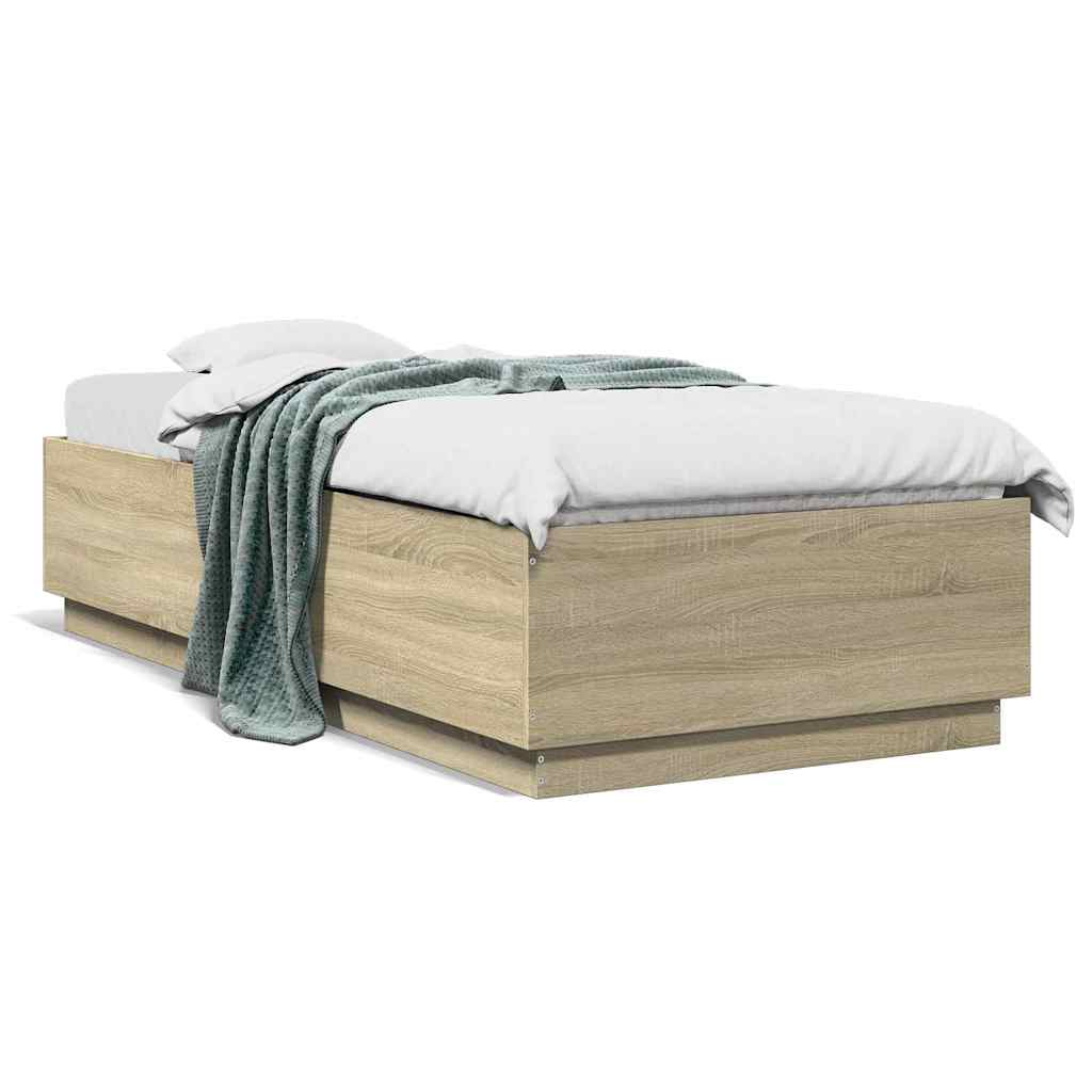 sengeramme 100x200 cm konstrueret træ sonoma-eg