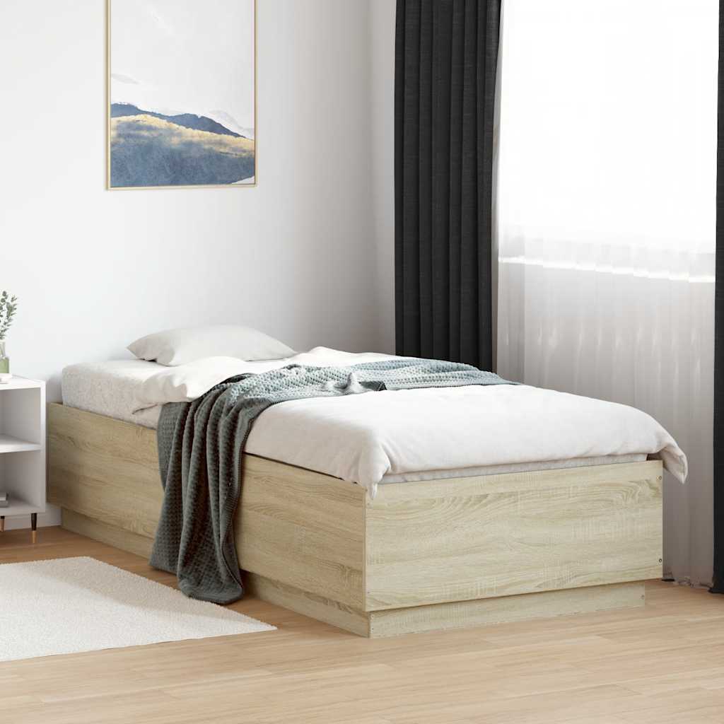 sengeramme 100x200 cm konstrueret træ sonoma-eg