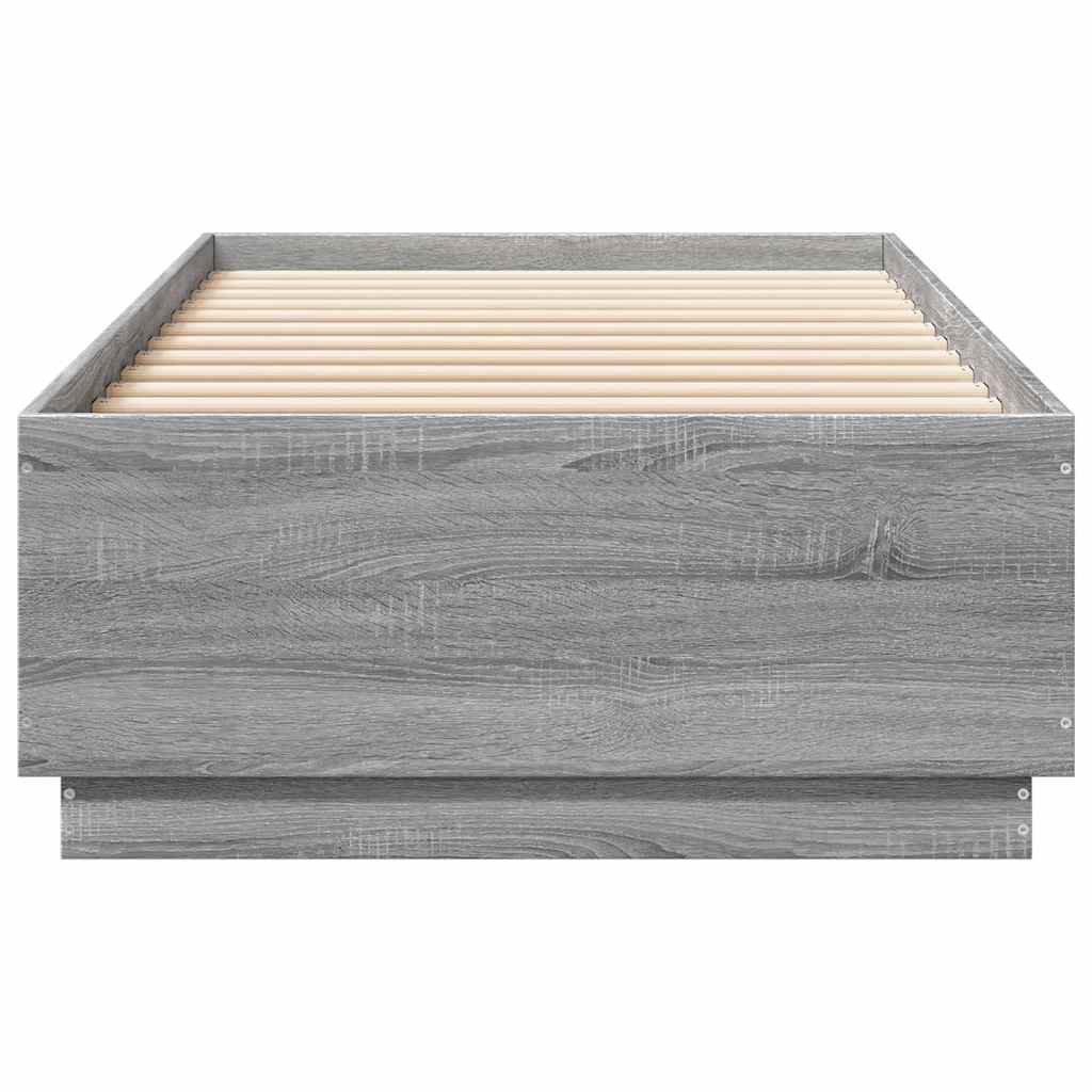 sengeramme 100x200 cm konstrueret træ grå sonoma-eg