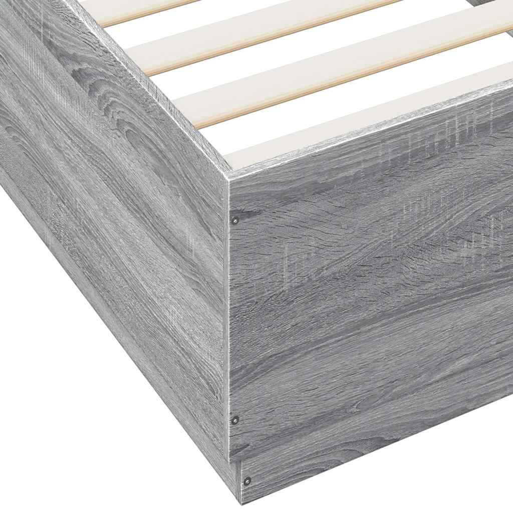 sengeramme 100x200 cm konstrueret træ grå sonoma-eg