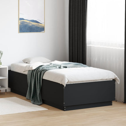 sengeramme 90x200 cm konstrueret træ sort