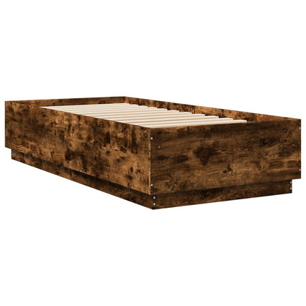 sengeramme 90x200 cm konstrueret træ røget egetræsfarve