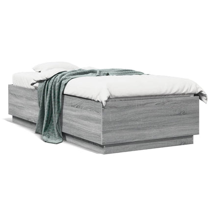 sengeramme 90x200 cm konstrueret træ grå sonoma-eg