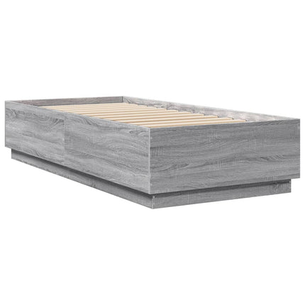 sengeramme 90x200 cm konstrueret træ grå sonoma-eg