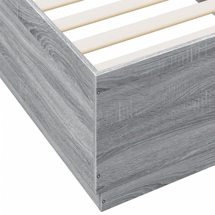sengeramme 90x200 cm konstrueret træ grå sonoma-eg