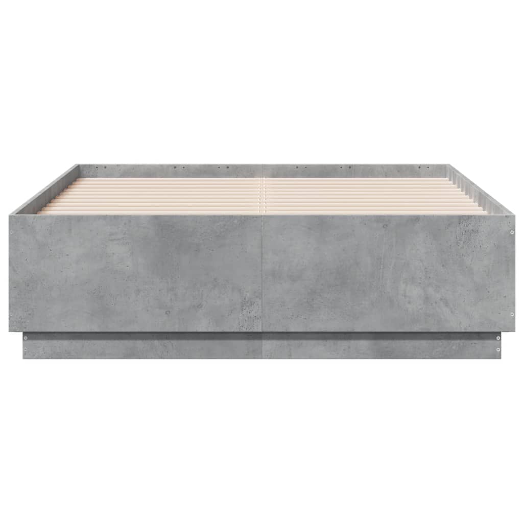 sengestel 140x190 cm konstrueret træ betongrå