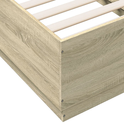 sengeramme 90x190 cm konstrueret træ sonoma-eg