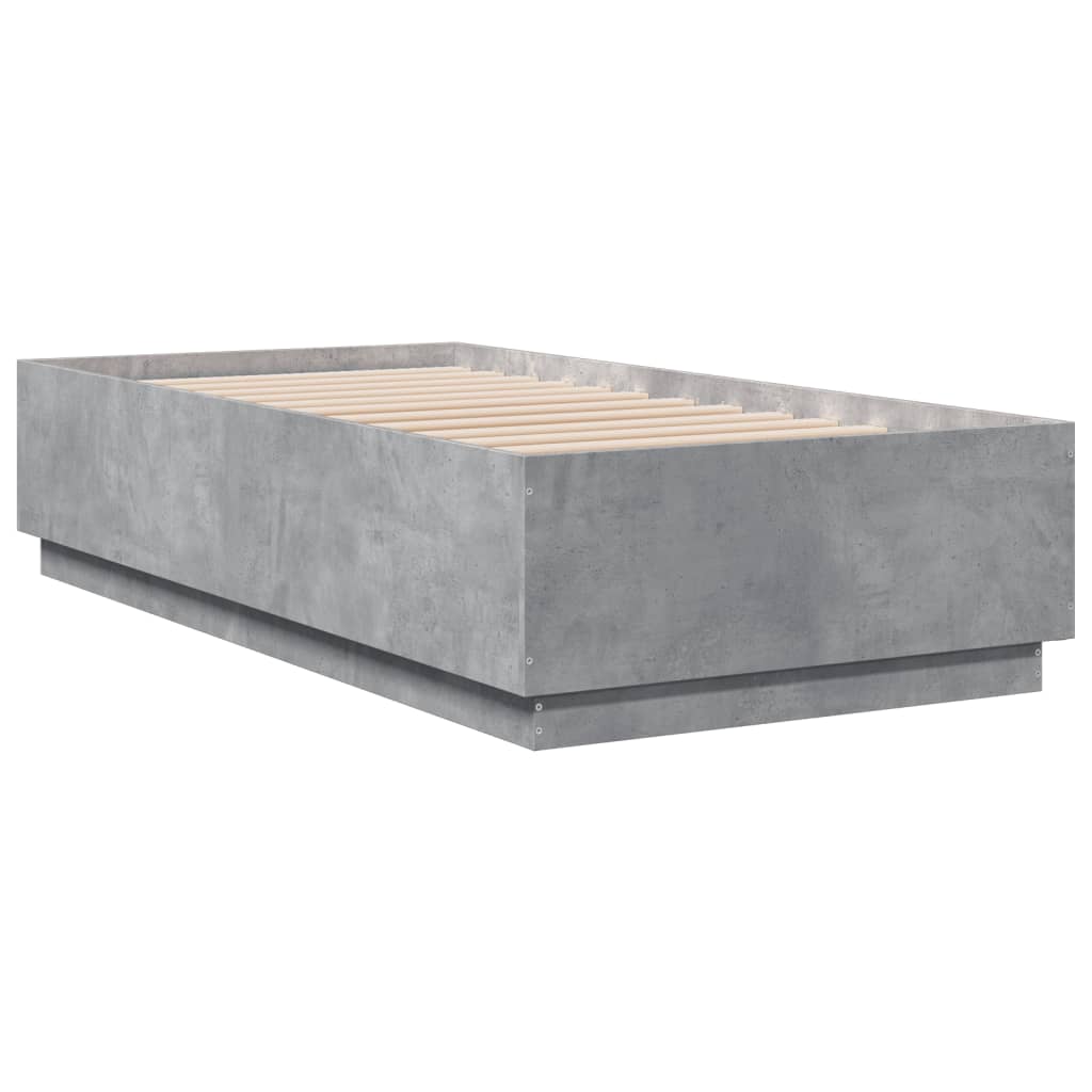 sengeramme 90x190 cm konstrueret træ betongrå