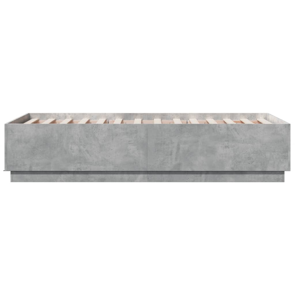 sengeramme 90x190 cm konstrueret træ betongrå