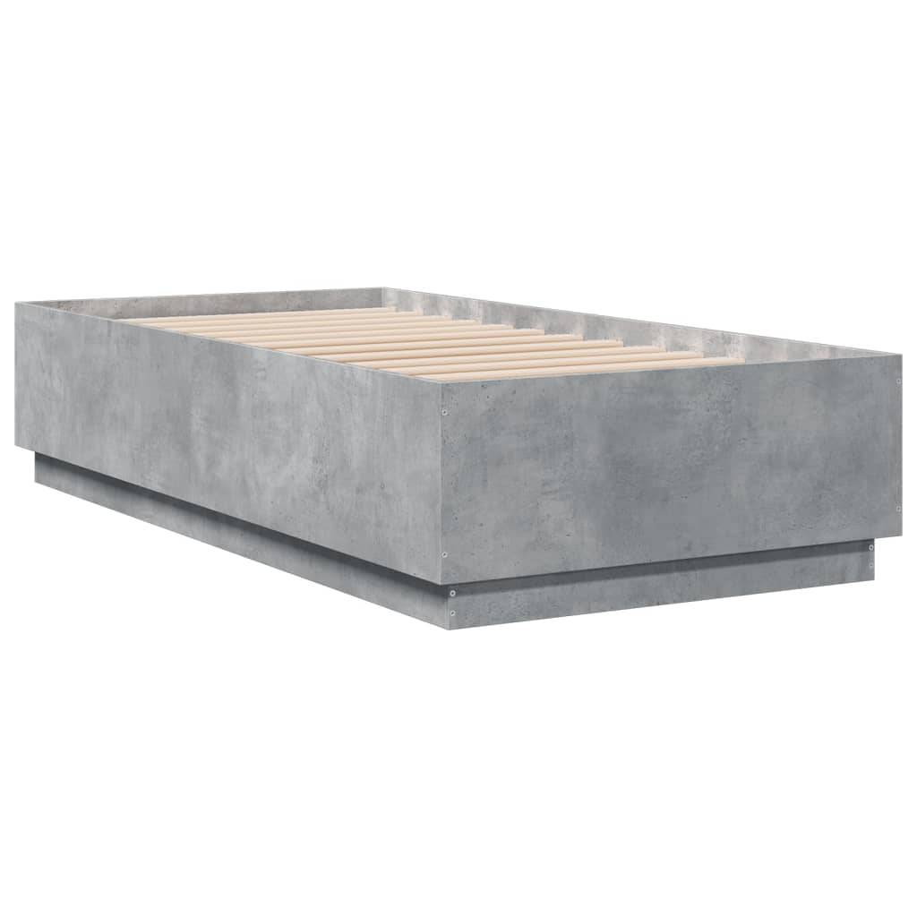 sengeramme 90x190 cm konstrueret træ betongrå