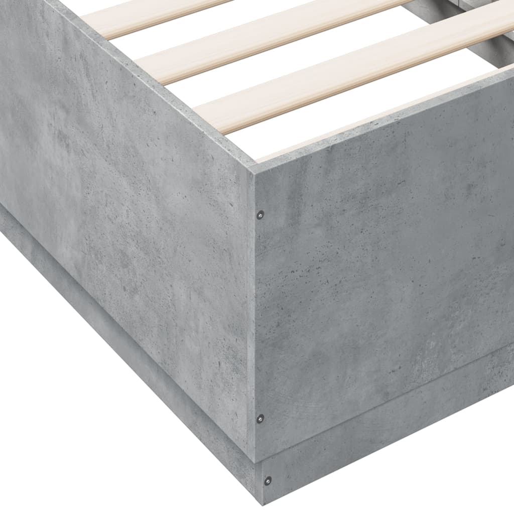 sengeramme 90x190 cm konstrueret træ betongrå