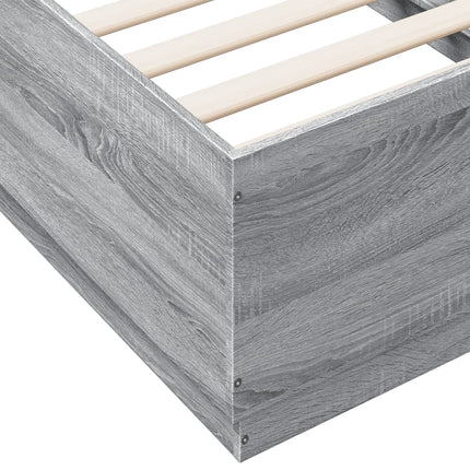 sengeramme 90x190 cm konstrueret træ grå sonoma-eg