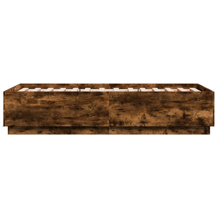 sengeramme 75x190 cm konstrueret træ røget egetræsfarve