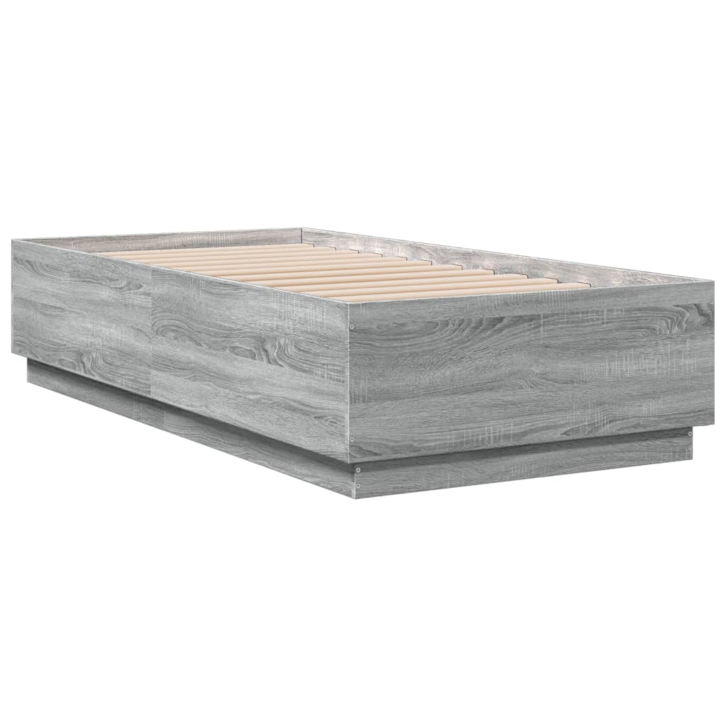 sengeramme 75x190 cm konstrueret træ grå sonoma-eg