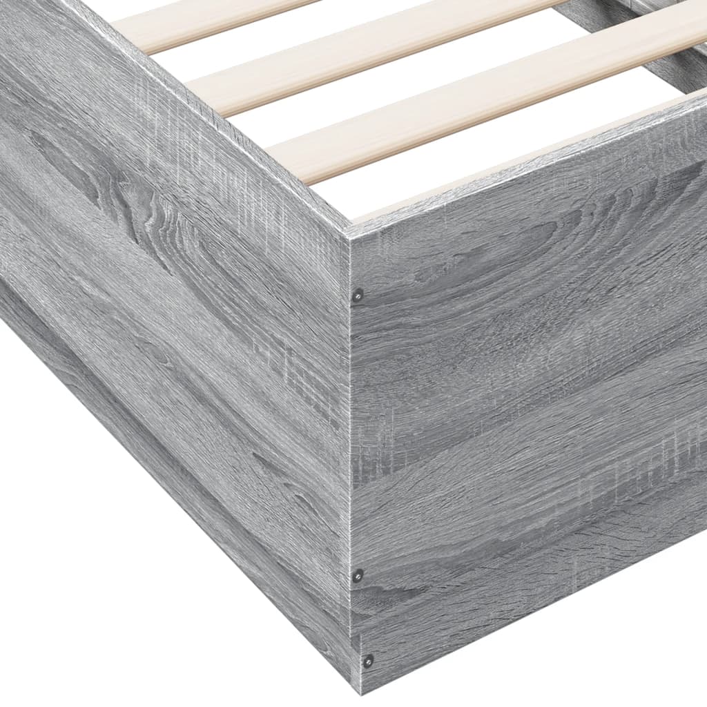 sengeramme 75x190 cm konstrueret træ grå sonoma-eg