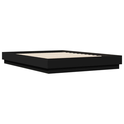 sengeramme med LED uden madras 150x200 cm sort