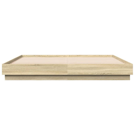 sengestel 200x200 cm konstrueret træ sonoma-eg