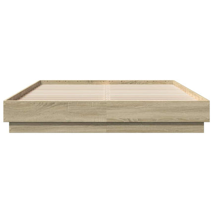 sengestel 120x200 cm konstrueret træ sonoma-eg