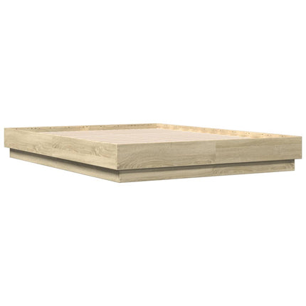 sengestel 140x190 cm konstrueret træ sonoma-eg